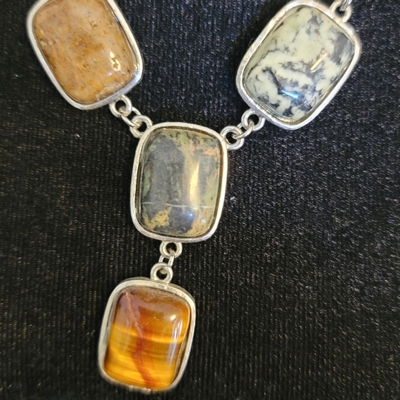 Necklace silver with 6 stones - Picture 3 of 3